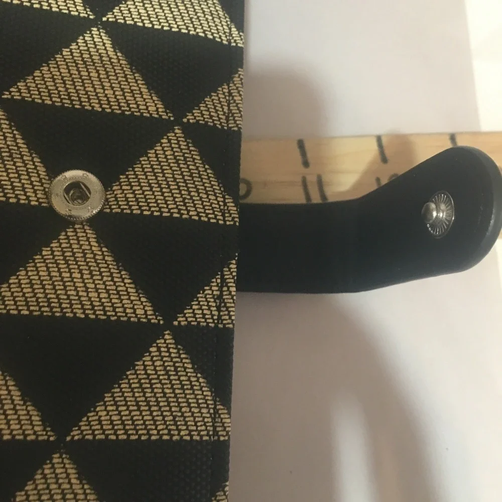 Franklin Covey Black/Tan Geometric Strap 6-Ring Compact Planner Organizer Binder